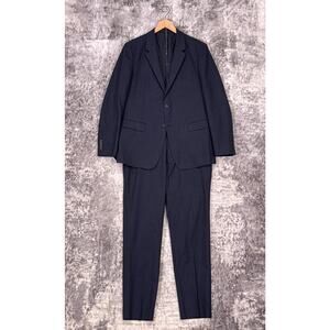 Theory Chambers Slim Fit Suit 42 R Mens Blue Wool Check Plaid 2 Piece